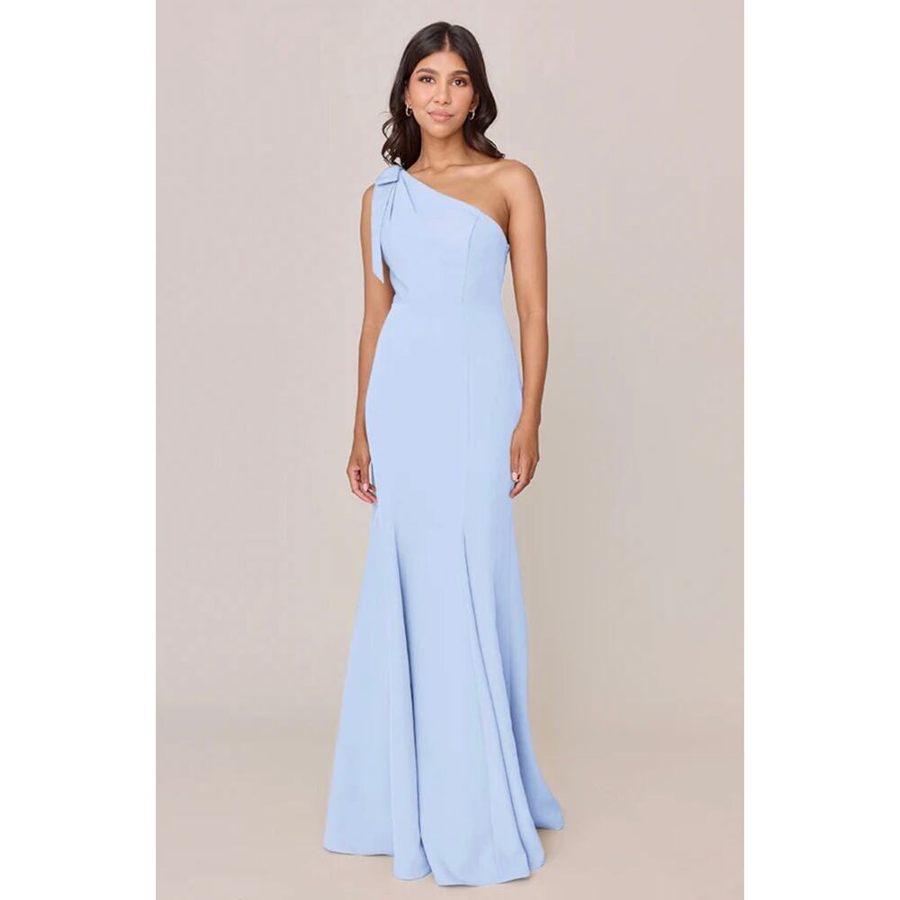 Revelry One-Shoulder Light Blue Mini Dress